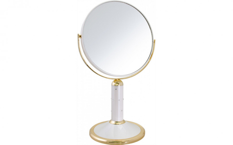 Зеркало косметическое Weisen B7"201 AB PER/G WPearl&Gold настольное 2-стор 7-кр.ув 18 см