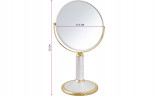 Зеркало косметическое Weisen B7"201 AB PER/G WPearl&Gold настольное 2-стор 7-кр.ув 18 см