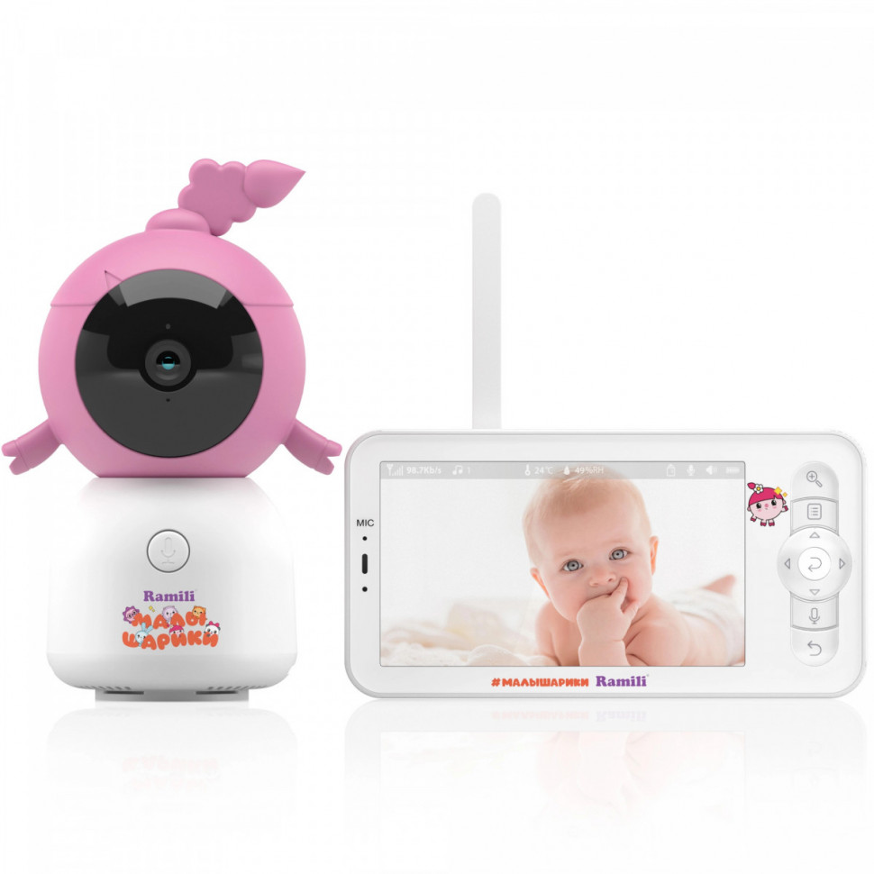 Wi-Fi 2K Видеоняня Ramili Baby RV100CNUSHA Нюша, Малышарики, с креплением Wi-Fi 2K Видеоняня Ramili Baby RV100CNUSHA Нюша, Малышарики, с креплением